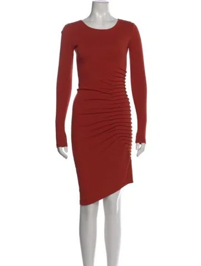 Pre-owned Kimberly Ovitz Crew Neck Knee-length Dress In Orange