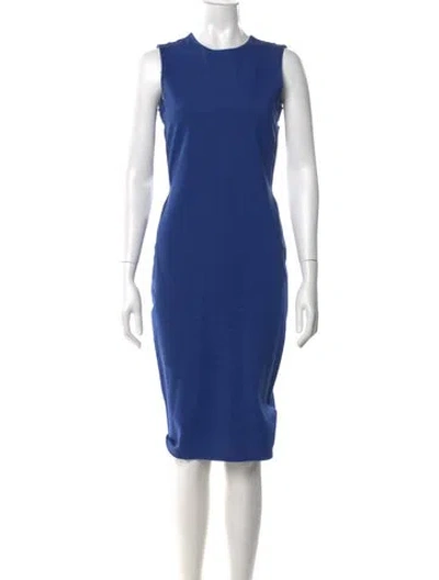 Pre-owned Kimberly Ovitz Crew Neck Midi Length Dress In Blue