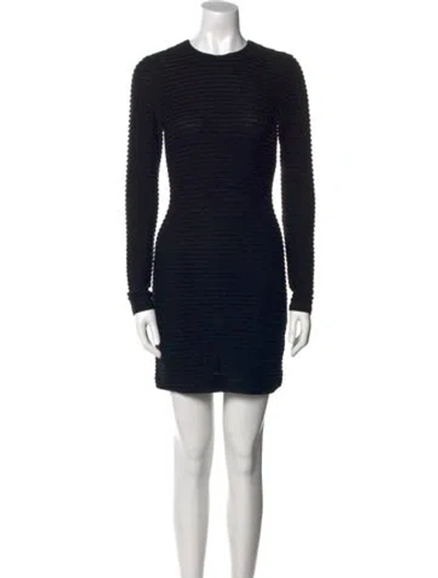 Pre-owned Kimberly Ovitz Crew Neck Mini Dress In Black