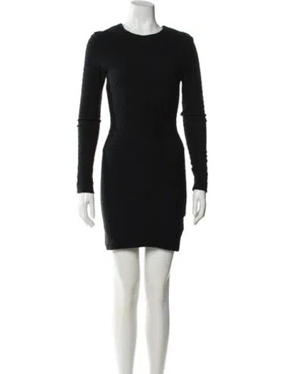 Pre-owned Kimberly Ovitz Crew Neck Mini Dress In Black