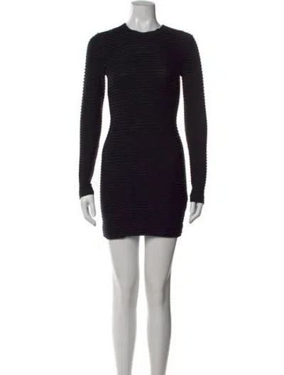 Pre-owned Kimberly Ovitz Crew Neck Mini Dress In Black
