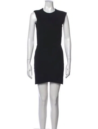 Pre-owned Kimberly Ovitz Crew Neck Mini Dress In Black
