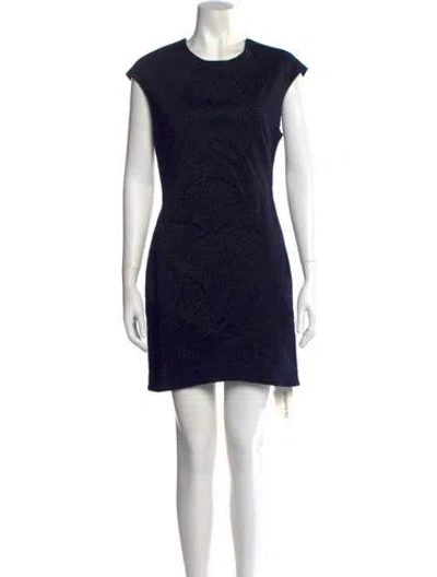 Pre-owned Kimberly Ovitz Crew Neck Mini Dress In Blue