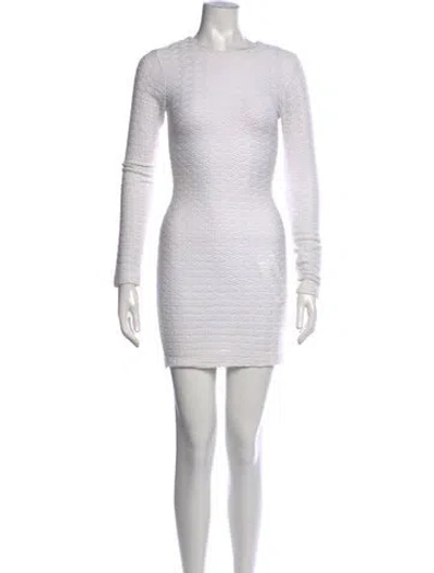 Pre-owned Kimberly Ovitz Crew Neck Mini Dress In Neutrals