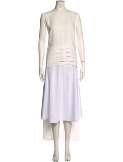 Pre-owned Kimberly Ovitz Crew Neck Sleeveless Top In White