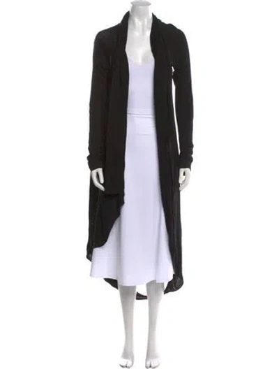 Pre-owned Kimberly Ovitz Linen Open Front Sweater In Black