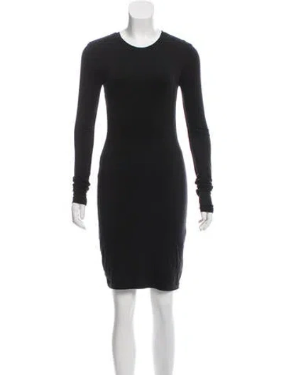 Pre-owned Kimberly Ovitz Long Sleeve Scoop Neck Dress In Black