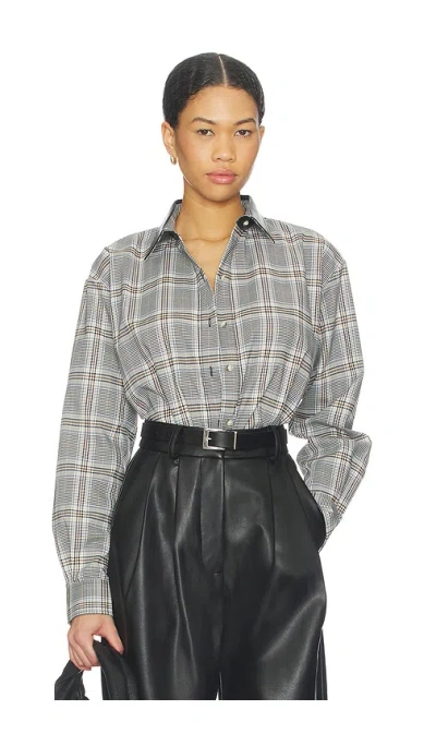 Kimberly Taylor Ashley Utility Shirt In Plaid 3 & Black Leather