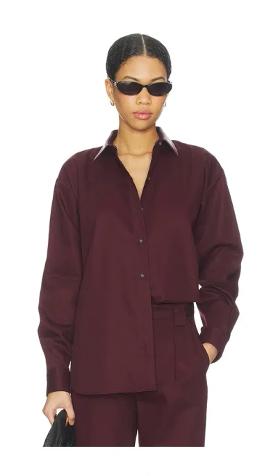 Kimberly Taylor Ashley Utility Shirt In Oxblood & Leather