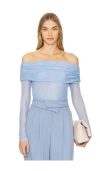 Kimberly Taylor Sunset Mesh Top In Azure