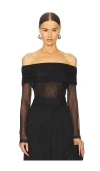 Kimberly Taylor Sunset Mesh Top In Black