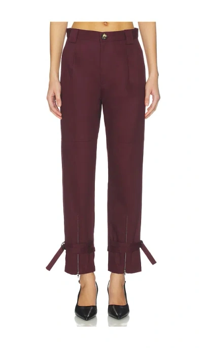 Kimberly Taylor Tom Utility Pant In Burgundy