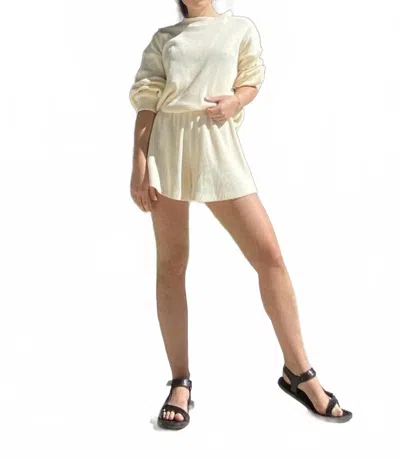 Kimberly Taylor Waffle Sweat Short In Ivory In White