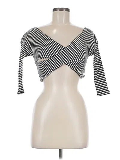 Pre-owned Kimchi Blue 3/4 Sleeve Top Black Sweetheart Neckline Tops