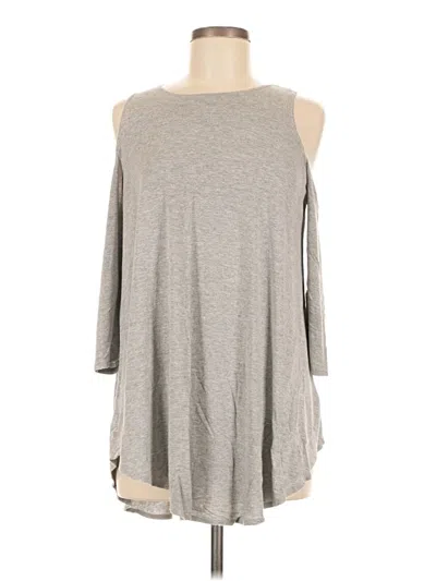 Pre-owned Kimchi Blue 3/4 Sleeve Top Gray Cold Shoulder Neckline Tops