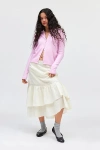 Kimchi Blue Alia Asymmetrical Maxi Skirt In White, Women's At Urban Outfitters