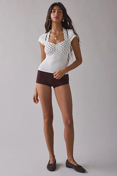 Kimchi Blue Angelica Cap Sleeve Halter Pinch-front Top In Ivory, Women's At Urban Outfitters In White