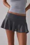 Kimchi Blue Audrey Semi-sheer Shimmer Knit Mini Skirt In Dark Metallic, Women's At Urban Outfitters In Black