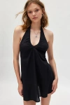 Kimchi Blue Ava Halter Mini Dress In Black, Women's At Urban Outfitters In Black