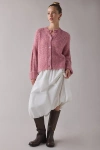Kimchi Blue Becca Brushed Pointelle Knit Oversized Cardigan In Pink, Women's At Urban Outfitters