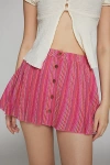 Kimchi Blue Bonnie Button-front Mini Skirt In Pink Combo At Urban Outfitters In Pink