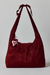 Kimchi Blue Bow Suede Hobo Bag In Maroon, Women's At Urban Outfitters In Burgundy