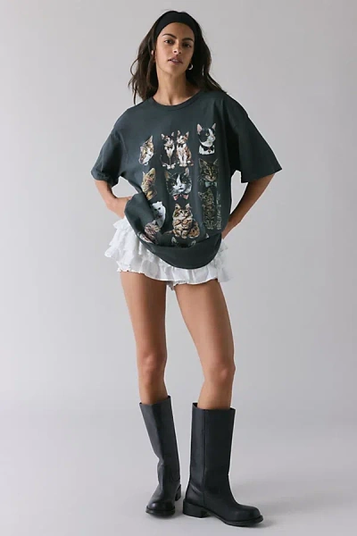 Kimchi Blue Cat Graphic T-shirt Dress In Black, Women's At Urban Outfitters
