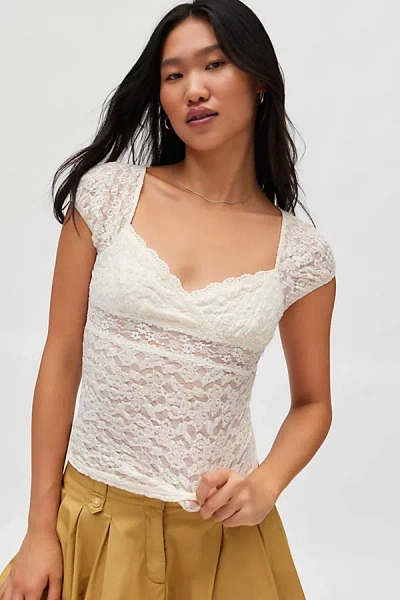 Kimchi Blue Clementine Femme Top In Ivory, Women's At Urban Outfitters In Multi