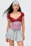 Kimchi Blue Clementine Femme Top In Rose, Women's At Urban Outfitters In Red