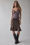Kimchi Blue Clover Lace + Ribbon Trim Cropped Cami In Brown, Women's At Urban Outfitters