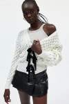 Kimchi Blue Cora Bow Cardigan In Ivory, Women's At Urban Outfitters In White