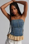 Kimchi Blue Dani Denim Tube Top In Blue, Women's At Urban Outfitters