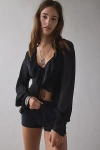 Kimchi Blue Dream Catcher Ruffle Bell Sleeve Flyaway Blouse In Black, Women's At Urban Outfitters