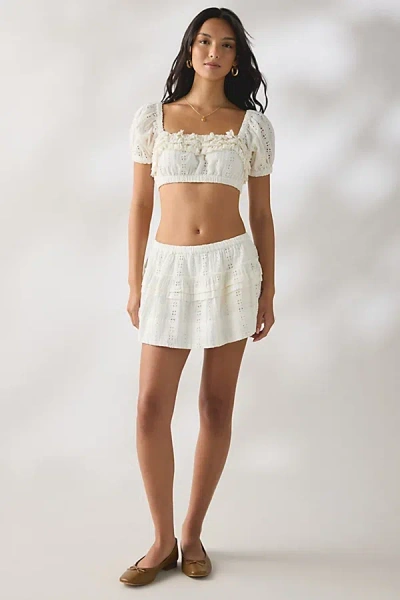 Kimchi Blue Dreamy Days Lace Skirt 2-piece Set In White, Women's At Urban Outfitters