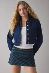Kimchi Blue Easy As Pie Plaid Low-rise Mini Skirt In Blue, Women's At Urban Outfitters