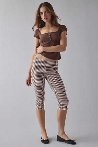 Kimchi Blue Ellie Mid-rise Stretch Capri Pant In Light Brown, Women's At Urban Outfitters