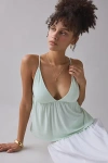 Kimchi Blue Jaelyn Jersey Knit Plunging Babydoll Cami In Mint, Women's At Urban Outfitters In Green