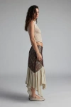 Kimchi Blue Lavinia Lace Asymmetrical Maxi Skirt In Neutral, Women's At Urban Outfitters In Neutral