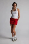 Kimchi Blue Leigh Button Up Micro Skirt In Red, Women's At Urban Outfitters In Multi