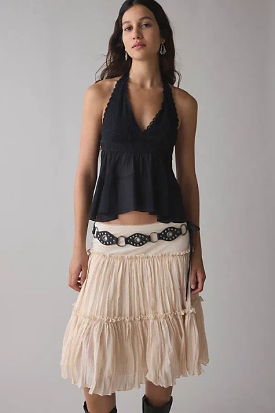 Kimchi Blue Lindsey Tiered Babydoll Halter Top In Black, Women's At Urban Outfitters