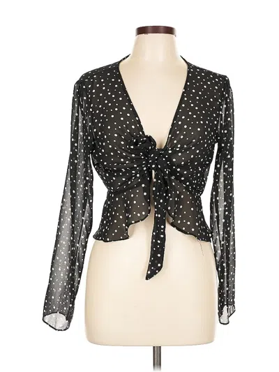 Pre-owned Kimchi Blue Long Sleeve Blouse In Black