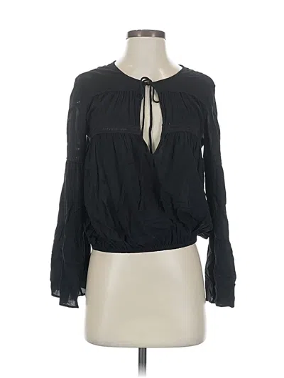 Pre-owned Kimchi Blue Long Sleeve Blouse In Black