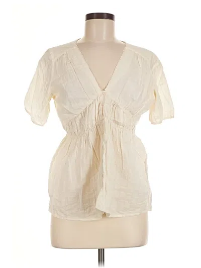 Pre-owned Kimchi Blue Long Sleeve Blouse In Ivory