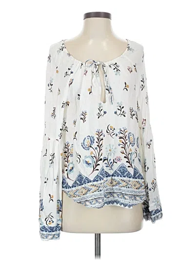 Pre-owned Kimchi Blue Long Sleeve Blouse In White