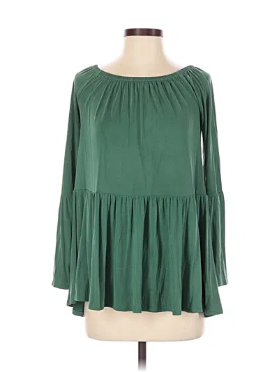 Pre-owned Kimchi Blue Long Sleeve Top Green Boatneck Tops