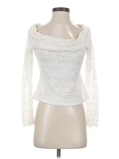Pre-owned Kimchi Blue Long Sleeve Top White Strapless Neckline Tops