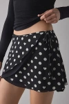 Kimchi Blue Lovers Lane Layered Wrap Mini Skort In Black/white Polka Dots, Women's At Urban Outfitters
