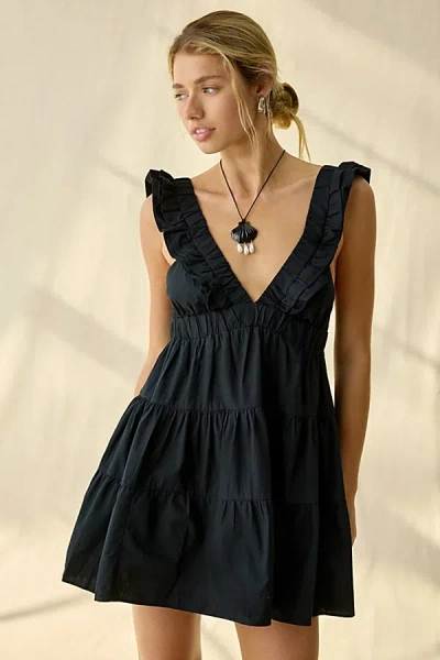 Kimchi Blue Main Stage Tiered Ruffle Mini Dress In Black, Women's At Urban Outfitters