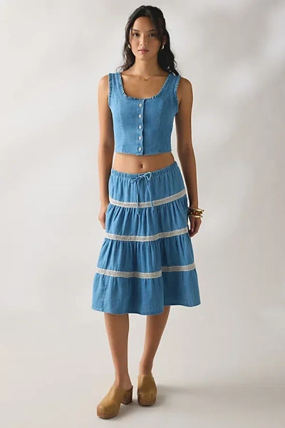 Kimchi Blue Market Morning Skirt 2-piece Set In Pale Blue, Women's At Urban Outfitters