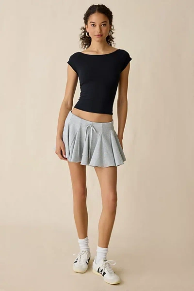 Kimchi Blue Nessa Godet Pleated Sweat Mini Skort In Grey, Women's At Urban Outfitters In Gray